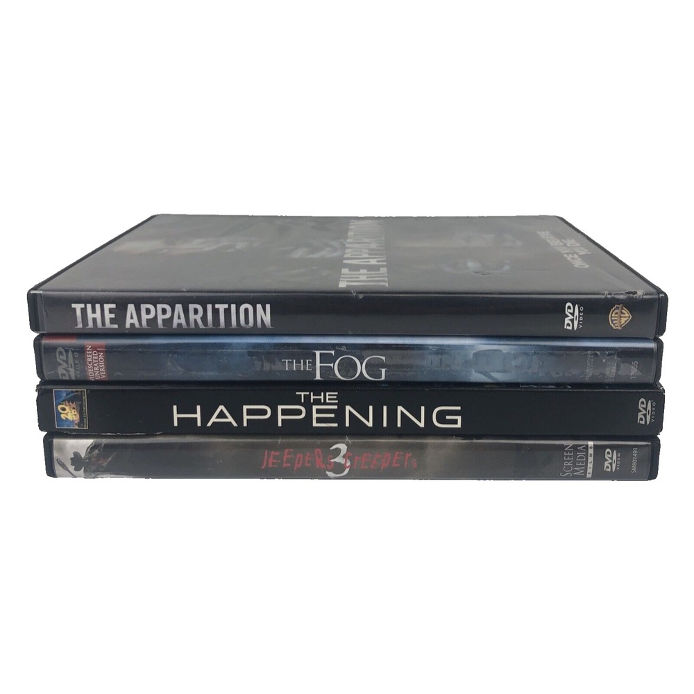 Scary Movies DVDs Lot of 4 Apparition The Fog The Happening Jeepers Creepers 3